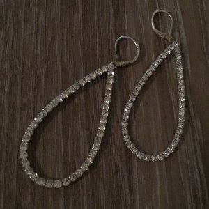 Tear drop rhinestone earrings
